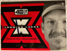 2002 Upper Deck 40-Man Looming Large Jerseys #LRJ Randy Johnson Pinstripe Dbacks