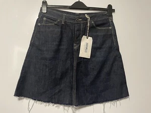 Jack Wills Raw Hem Denim Skirt Indigo Blue Size W28" BNWT - Picture 1 of 2