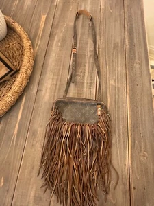 Louis Vuitton Brown Monogram Leather Crossbody Bag with Boho Style Fringe - Picture 1 of 11