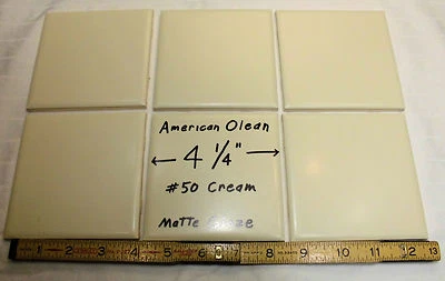 6 шт.  Кремово-мягкая светло-желтая: матовая керамическая плитка 4-1/4 дюйма: от American Olean - Изображение 1 из 4