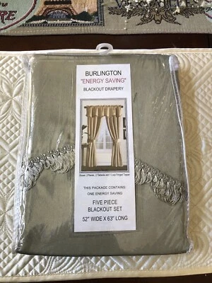 Burlington Energy Saving Blackout Drapery Set Sage 52” x 63” - Image 1 of 3