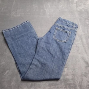 Gymboree Girls Adjustable Waist Bootcut Jeans 12 Pink Bow Dogs Medium Wash NEW - Picture 1 of 7
