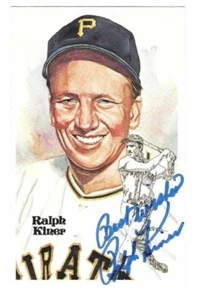 Autographed RALPH KINER Pittsburgh Pirates Perez-Steele Post Card w/COA - Picture 1 of 1