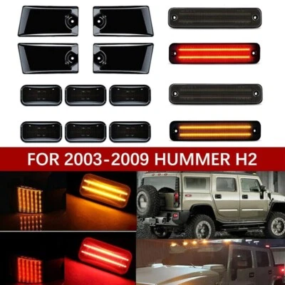 14x Smoked LED Roof Cab Clearance Light Side Marker Lamp For 2003-2009 Hummer H2 - Image 1 of 4