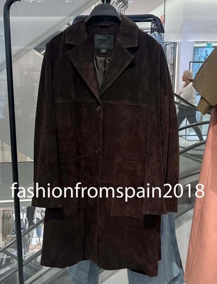 ABRIGO ZARA MUJER NUEVO 100% GAMUZA ZW EDICIÓN LIMITADA. MARRÓN OSCURO XS-XL 2969/062/716 Foto 1 de 2