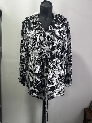 Chaqueta utilitaria floral blanca y negra Ralph Lauren pequeña nueva con etiquetas Foto 1 de 4