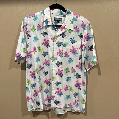 VILEBREQUIN M Medium MENS HAWAIIAN BUTTON SHIRT Turtles - Image 1 of 4