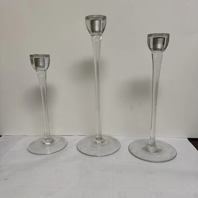 Ikea Blomster Retired Glass Candleholder Trio Boho Scandinavian Contemporary - Image 1 of 4