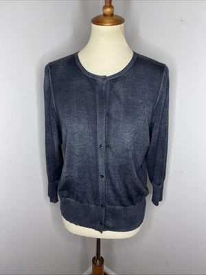 Cárdigan Suéter Avant Toi Negro Cachemir Seda Envejecido Grande L Foto 1 de 4