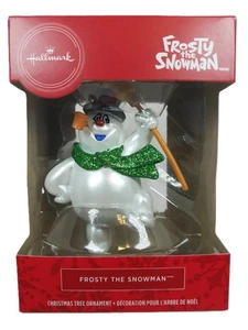Hallmark Frosty der Schneemann Besen grün glitzernder Schal Christbaumschmuck - Bild 1 von 1