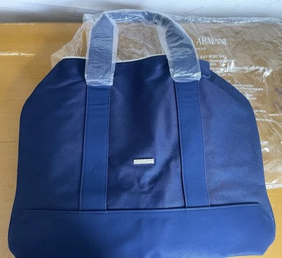 NEW GIORGIO ARMANI BAG DUFFLE WEEKENDER GYM TRAVEL COLOUR:NAVY BLUE - Image 1 of 4