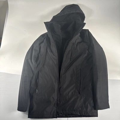 Calvin Klein Mens Small Black Hooded Water Resistant Jacket Removable Hood - Image 1 of 4