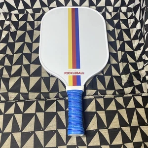 Brooklyn Pickleball Paddle Bianco Retro Stripe Carbon Cushion Grip Nucleo a nido d'ape - Foto 1 di 8