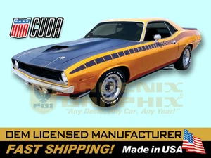 1970 Plymouth Barracuda 'Cuda AAR Cuda Decals & Strobe Stripes Kit - Foto 1 di 1