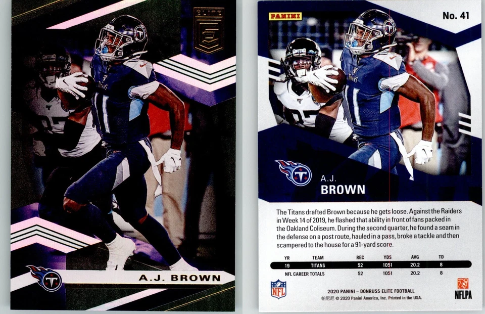 A.J. Brown 2020 Panini Donruss Elite GREEN #41 Tennessee Titans - Image 1 of 1