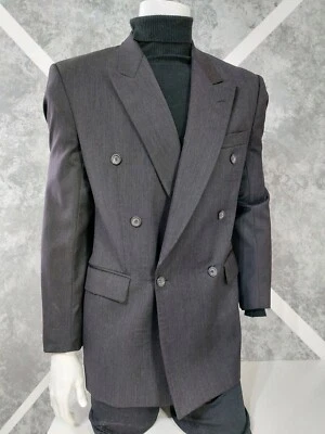 Yves Saint Laurent винтажный серый YSL блейзер куртка двубортный размер 50 - Изображение 1 из 4