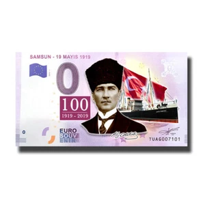 Billete de recuerdo de 0 euros Ataturk Samsun color Turquía TUAG 2019-1 sin circular - Imagen 1 de 3