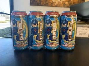 Limited Edition Megaman Blue Bomber Slushee G Fuel Energy Drink Can 16oz 4 pack - Picture 1 of 7