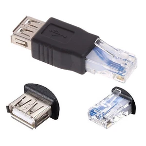 Connecteur adaptateur réseau USB A femelle vers Ethernet LAN RJ45 mâle 10/100 Mbps 1 pièce - Photo 1/7