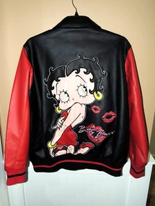 Betty Boop Authentic Apparel by Excelled Leather Jacket Black/Red Size 3XL - Picture 1 of 11