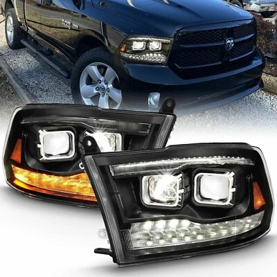 ANZO 111464 prancha LED dupla H.L halo estilo preto/âmbar para 09-18 Dodge Ram 1500 - Imagem 1 de 4