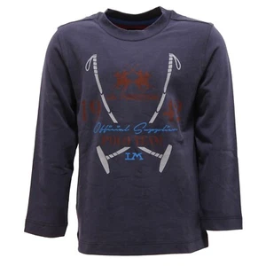 2325V maglia bimbo LA MARTINA JUNIOR blue cotton long sleeve t-shirt boy - Picture 1 of 4