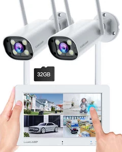 WLAN- & Smart Überwachungskamera Set mit Monitor 2 Wege Audio Sicherheitssystem - Bild 1 von 11