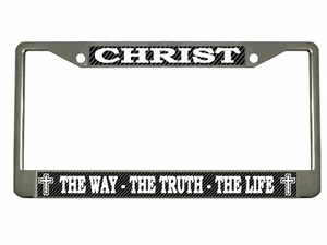 Christ The Way The Truth The Life Religious Christian License Plate Frame Carbon - Bild 1 von 4