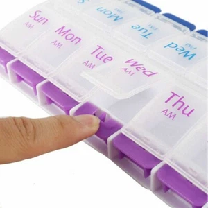 Weekly Monthly Pill Organiser Dispenser Box Medicine Tablets Vitamin Holder Case - Picture 1 of 12