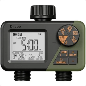Bewässerung Timer 2 Wege 2 Ausgänge Steuergerät Automatik mit Regenverzögerung IPX5 - Bild 1 von 7