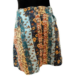 Amy Byer Junior’s Corduroy Floral Multi Colored Skirt SZ M - Picture 1 of 11