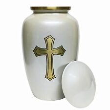Urns for Human Ashes Golden Cross Urn Adult Large Cremation Urns with Velvet Bag