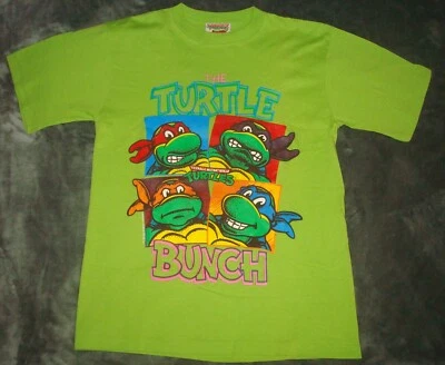 VTG 80s TEENAGE MUTANT NINJA TURTLES THE BUNCH T SHIRT YOUTH XL 90s GREEN TMNT - Image 1 of 4