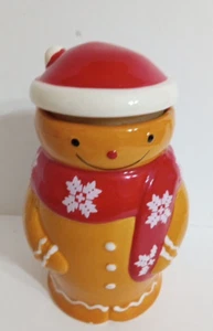 Avon 2015 Ceramic Gingerbread Man With Lid Candle Used 5.5" Tall - Picture 1 of 9