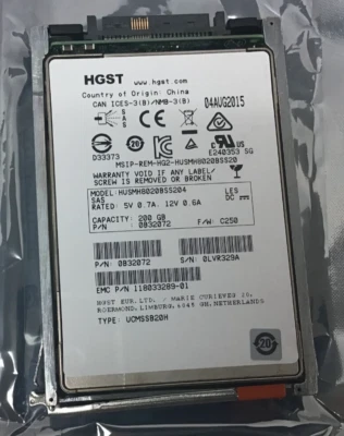 EMC 200GB 2.5" SAS SSD STORAGE 005051195 husmh8020bss204 - Image 1 of 3
