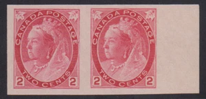 Canada Sc#77iv ungeperforiertes Randpaar auf vertikalem gewebtem Papier XF NGAI - Bild 1 von 1
