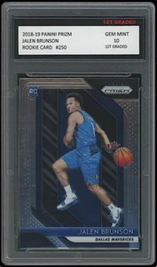 Jalen Brunson 2018-19 Panini Prizm 1st Graded 10 NBA Rookie Card RC NY Knicks - Picture 1 of 1