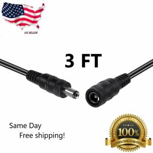 1m/3ft 12v CCTV DC Power Cable Extension Cord Adapter Male/female 5.5mm x 2.1mm
