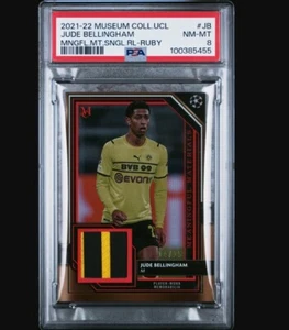 2021-22 Topps Jude Bellingham Museum Collection Relic Patch Card PSA 8 Dortmund - Picture 1 of 2