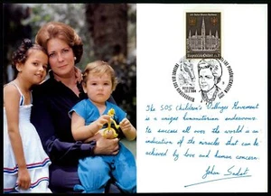 AUSTRIA SALUDO 1984 SOS PUEBLOS INFANTILES JEAN SADAT EGIPTO FARAONES ua88 - Imagen 1 de 2