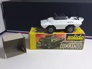 SOLIDO ANCIEN #224bis CHAR COMMANDO POLICE BON ETAT EN BOITE VINTAGE sol - Foto 1 di 9