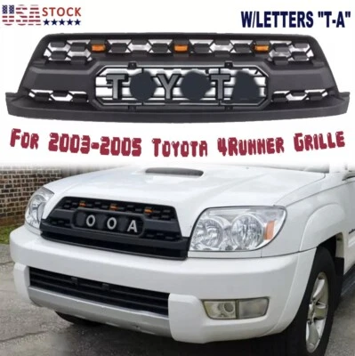 Parachoques delantero negro mate para Toyota 4Runner 2003-2005 con luces ámbar Foto 1 de 4