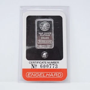 Engelhard Vintage 1/2-oz Platinum Bar Rare in Cert Card#600773 (slx5047) - Picture 1 of 4