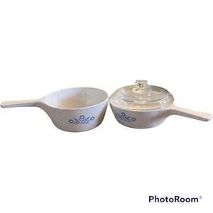 Corning Ware P-81-B, P-82-B, 1 Pint & 1 1/2 Pint Blue Cornflower 1 Lid - Picture 1 of 6