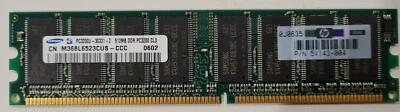 1 x Samsung M368L6523CUS-CCC 512MB, PC3200, DDR1, 400Mhz, 184pin 5V143-004 - Image 1 of 2