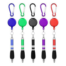  TinkSky 5PCS 3-in-1 Handy Retractable Badge Reel Pen with Belt Clip Keychain
