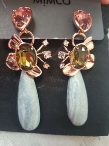 MIMCO "INFLORESCENCE Drop Ear ROSE Gold Earrings new + DUST BAG πβ€ππππ§‘ - Picture 1 of 5