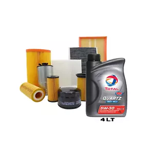 KIT TAGLIANDO PEUGEOT 1.6 HDI 110CV 109CV 66KW 4 FILTRI + 4LT OLIO TOTAL 5W30 - Foto 1 di 3