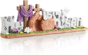 Easter Decorations Resin He Is Risen Decorations Easter Table Decorations Spring - Picture 1 of 12