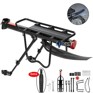 Bike Rear Rack Carrier Alloy Pannier Luggage Cargo Bicycle Mountain Bike Fender - Picture 1 of 13